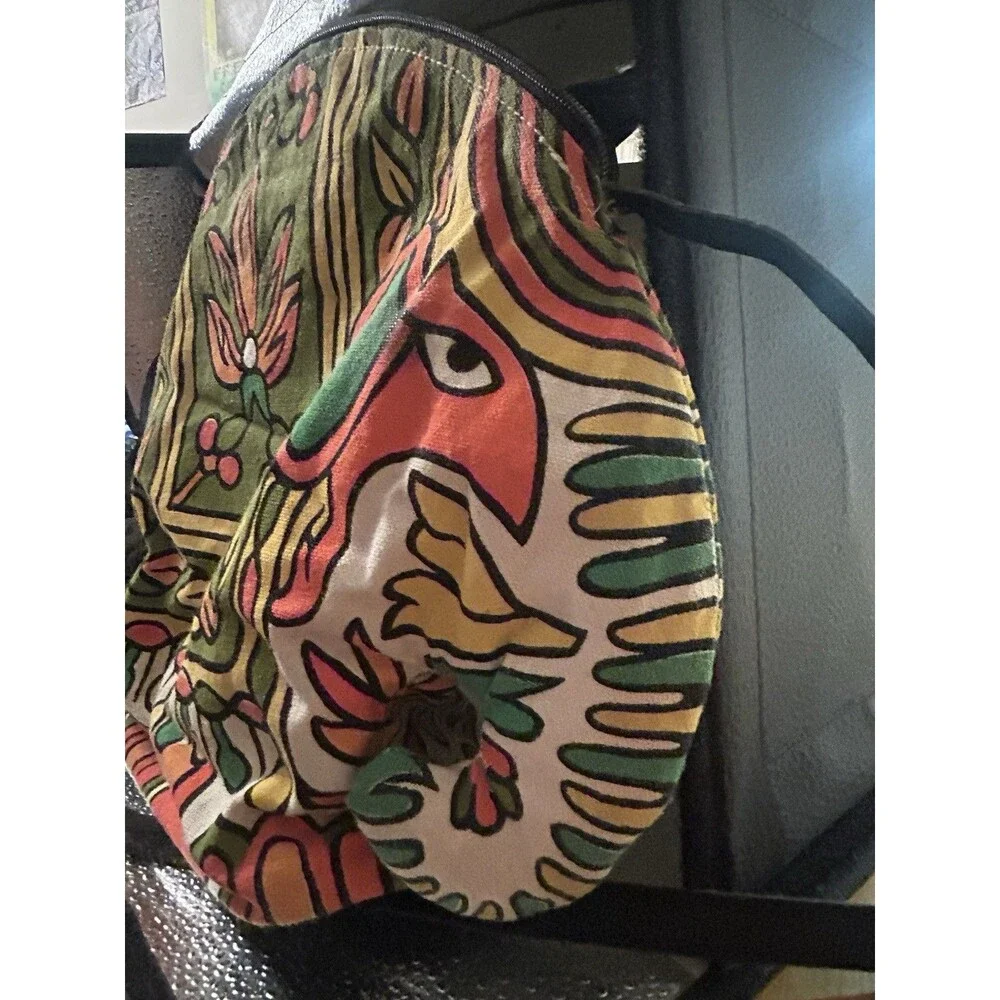 Vibrant Boho Style Banjara Indian Canvas Crossbody Tote Bag